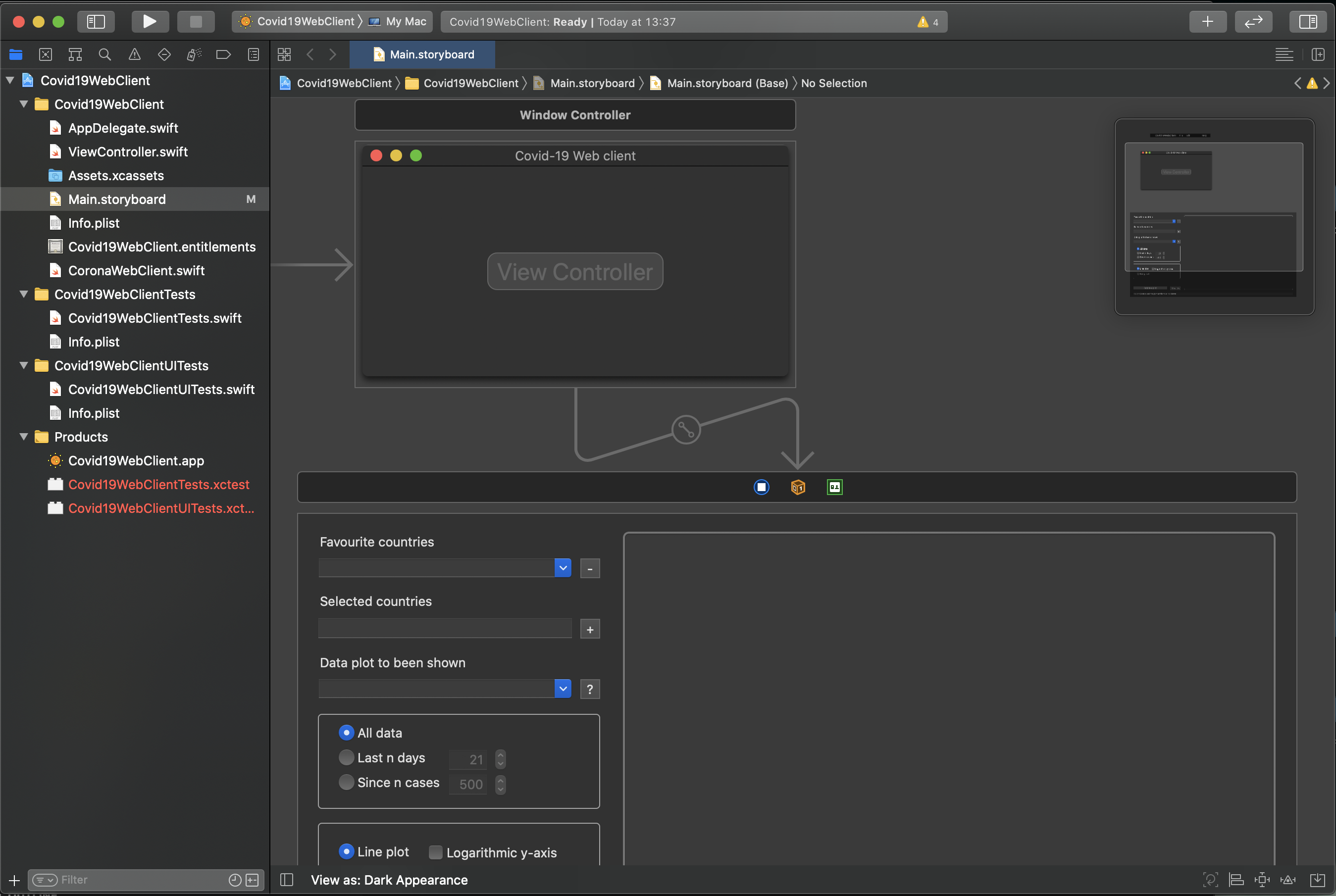 Covid-19 analysis version 4.1 in xcode